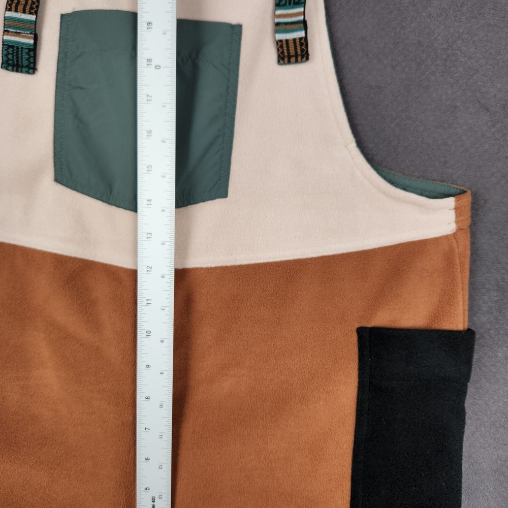 KAVU Pocatello Fleece Overalls Womens Large Brown Colorblock Outdoor Bibs - Picture 7 of 10